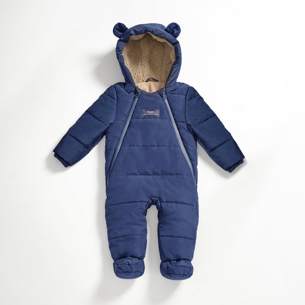 Anders Baby Wind and Water Resistant Eco Snowsuit with Feet (Navy)