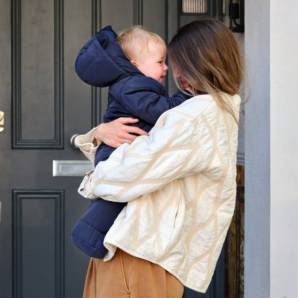 Anders Baby Wind and Water Resistant Eco Snowsuit with Feet (Navy)