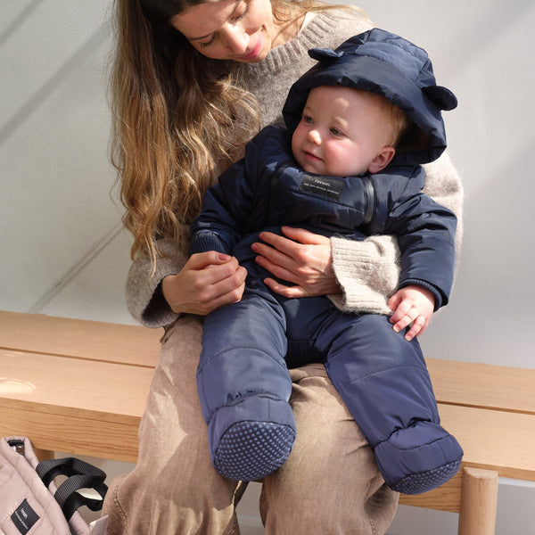 Anders Baby Wind and Water Resistant Eco Snowsuit with Feet (Navy)