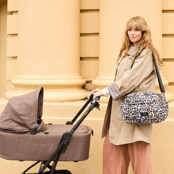 Freya Eco Oversized Stroller Organiser with Stroller Clips (Leopard)