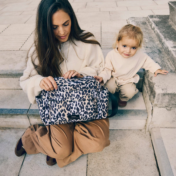Freya Eco Oversized Stroller Organiser with Stroller Clips (Leopard)