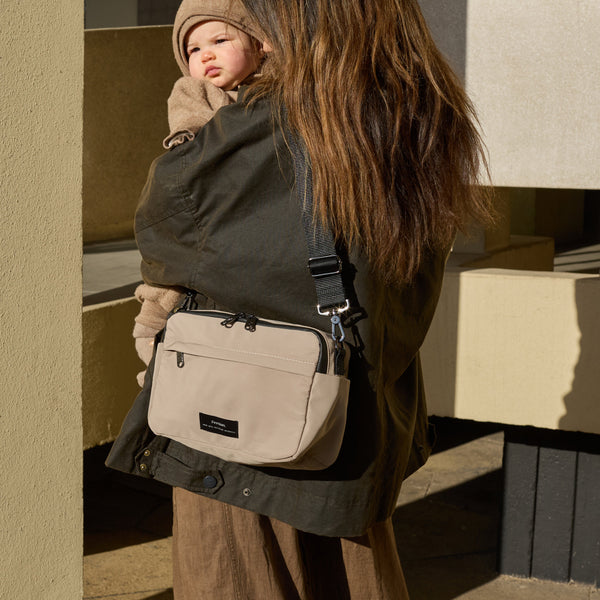 Frida Stroller Organiser Bag + Buggy Clips (Taupe)