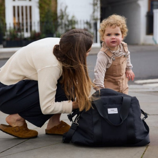 Ida Eco Holdall Baby Hospital Change Bag with Black Change Mat (Black)