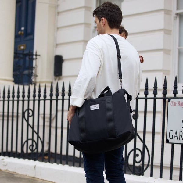 Ida Eco Holdall Baby Hospital Change Bag with Black Change Mat (Black)