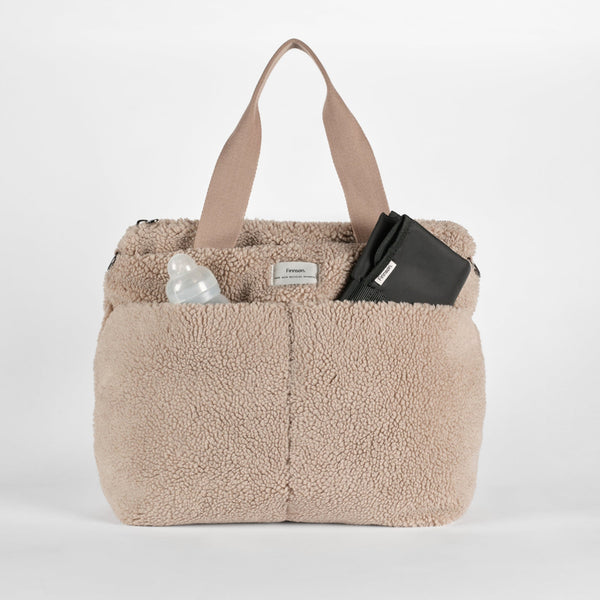 Sigrid Eco Borg Changing Bag With Changing Mat (Beige)