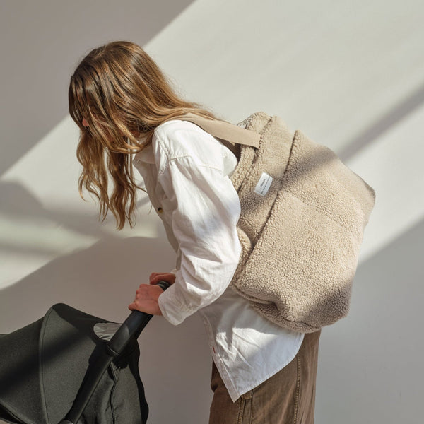 Sigrid Eco Borg Changing Bag With Changing Mat (Beige)