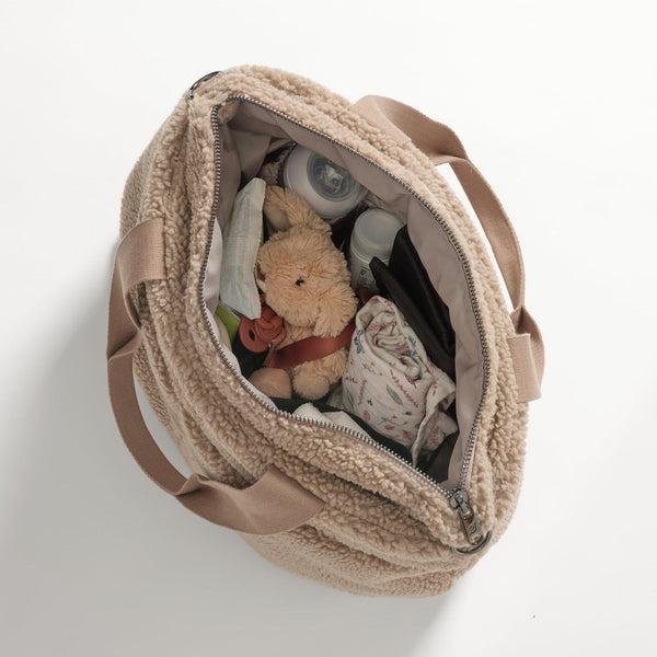 Sigrid Eco Borg Changing Bag With Changing Mat (Beige)