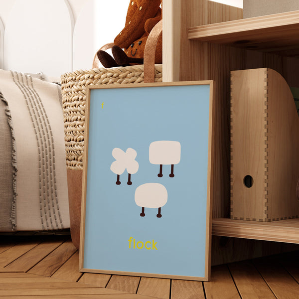 F for Flock - Alphabet Art Print