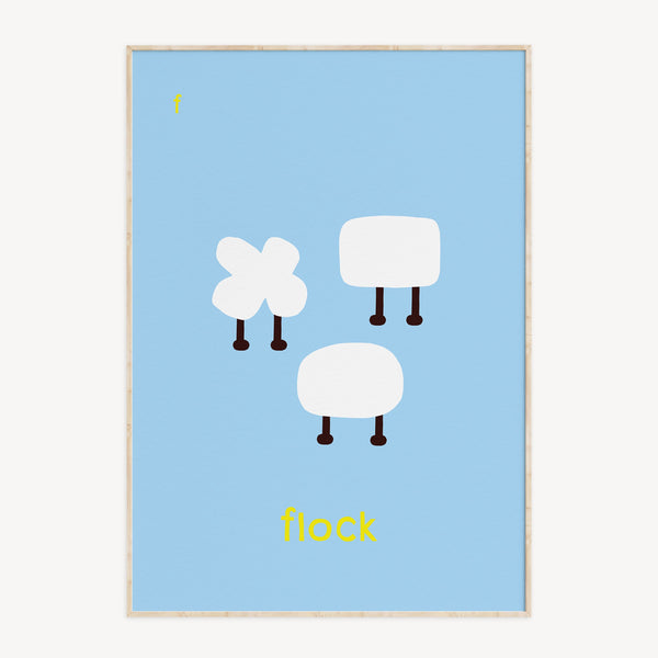F for Flock - Alphabet Art Print
