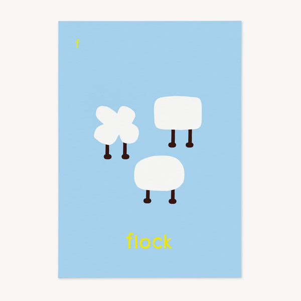 F for Flock - Alphabet Art Print