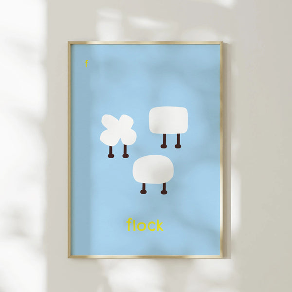 F for Flock - Alphabet Art Print