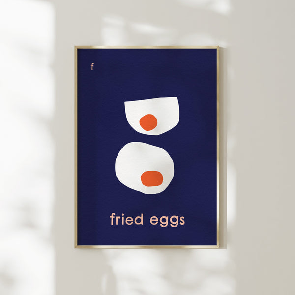 F for Fried Eggs- Alphabet Art Print