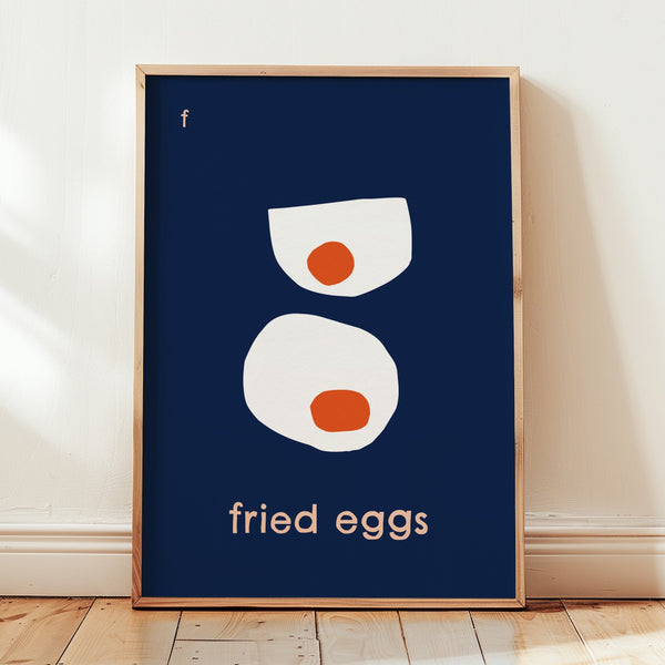 F for Fried Eggs- Alphabet Art Print