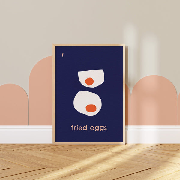 F for Fried Eggs- Alphabet Art Print