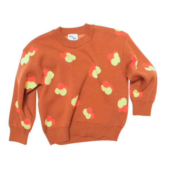 Fynn Brown Jacquard Cotton Knit Jumper