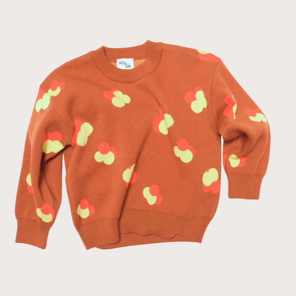 Fynn Brown Jacquard Cotton Knit Jumper
