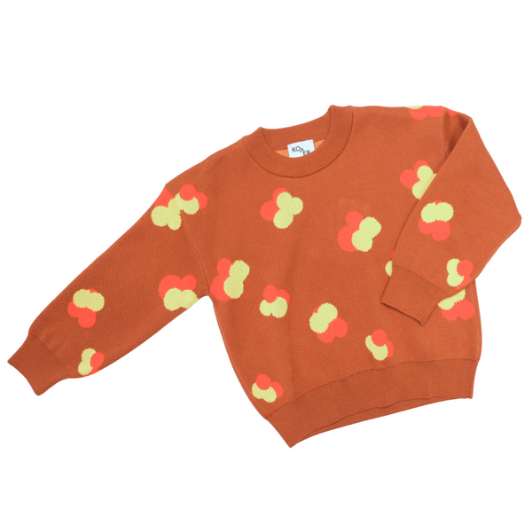 Fynn Brown Jacquard Cotton Knit Jumper