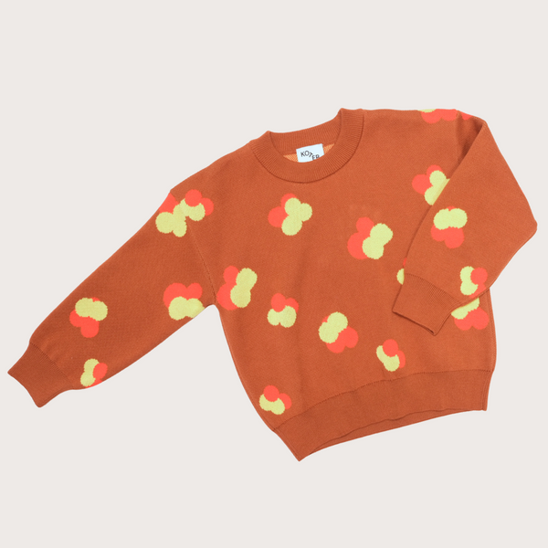 Fynn Brown Jacquard Cotton Knit Jumper