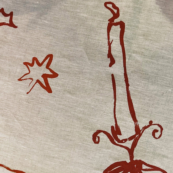 Christmas Feast Linen Tablecloth