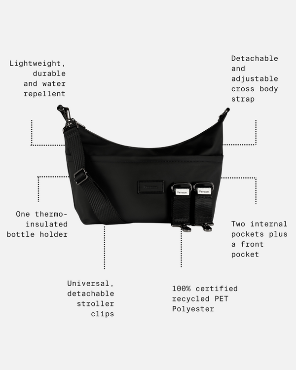 Fia Eco Stroller Organiser With Stroller Clips (Black)