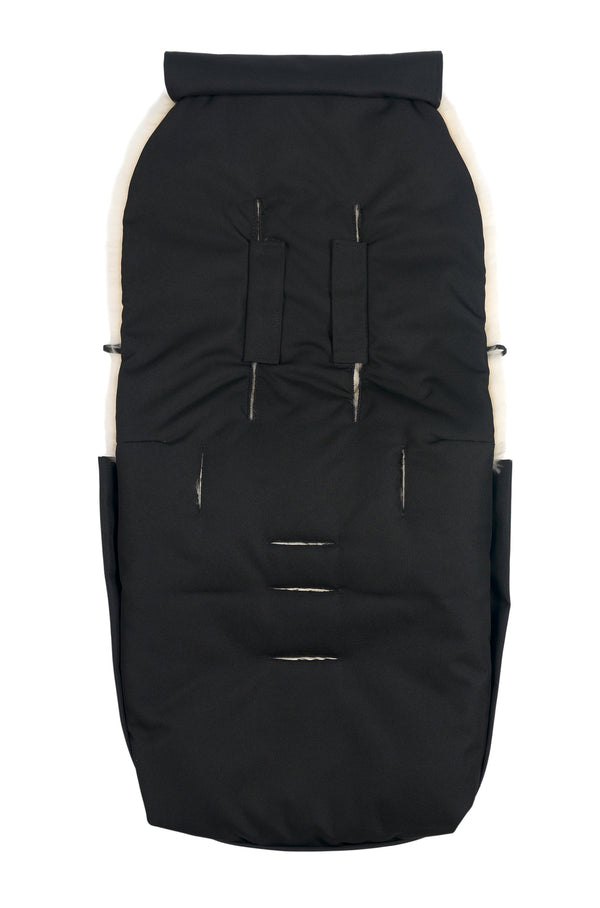 Sheepskin Universal Fixed Harness Buggy Puffmuff (Noir + Leopard)