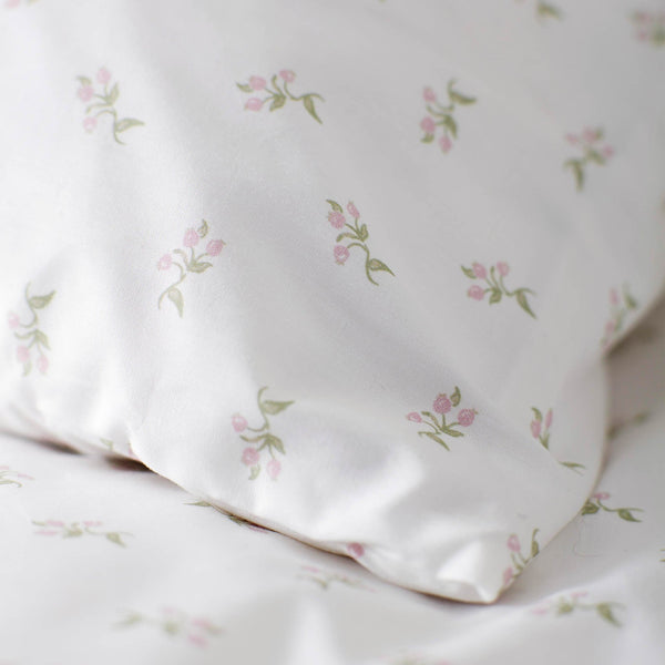 White Fleur Organic Cotton Duvet Cover Set (Cot Bed)