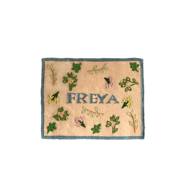 The Forget Me Not Hand Embroidered Personalised Wall Art