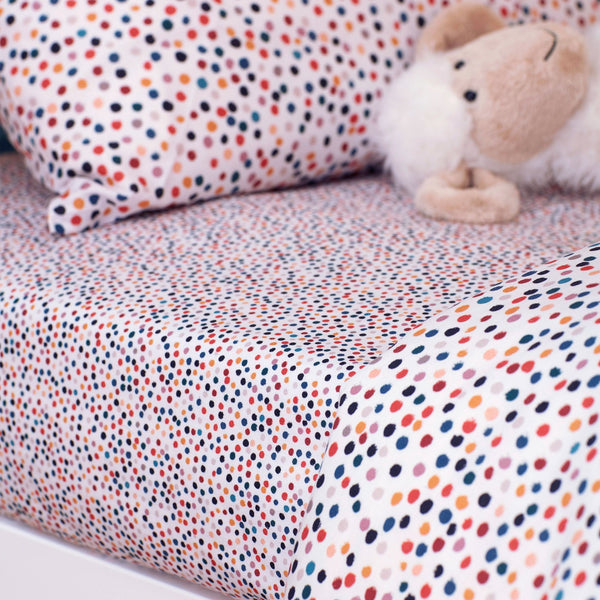 Frankie Polkadot Organic Cotton Cot Bed Fitted Sheet