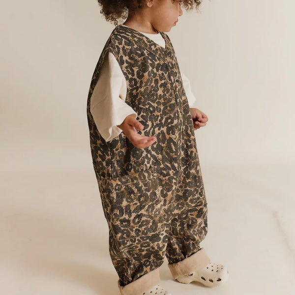 Wren Leopard Print Sleeveless Overall