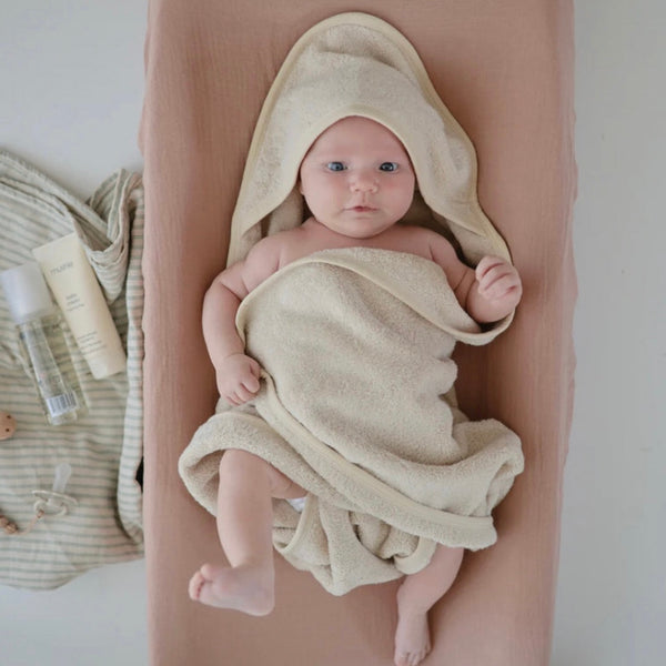 Organic Cotton Baby Hooded Towel (Fog)