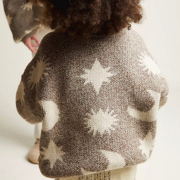 Cozmo Moon and Stars Intarsia Knit Sweater (Mushroom)
