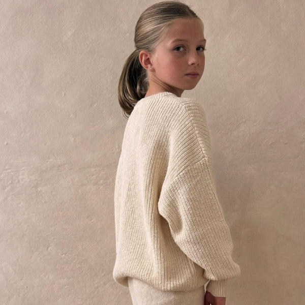 Oatmeal Teddy Oversized Cotton Jumper