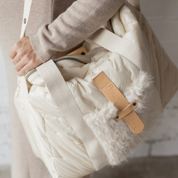 Iconic Quilted Stroller Maternity Change Stroller Bag (Ecru)