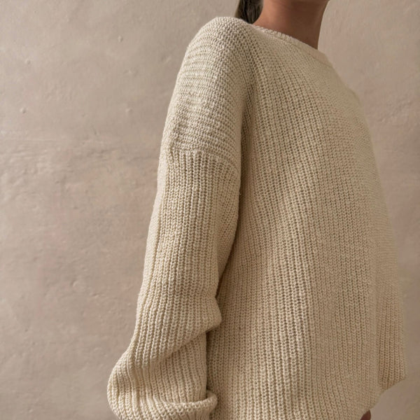 Oatmeal Teddy Oversized Cotton Jumper