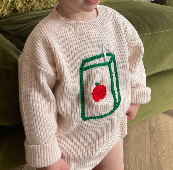 Childrens Hand Embroidered Milk Carton Jumper Jumpers by Jay Ando