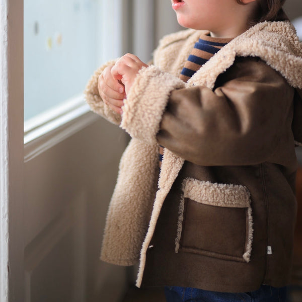 Filippa Teddy Collar Baby Jacket (Brown)