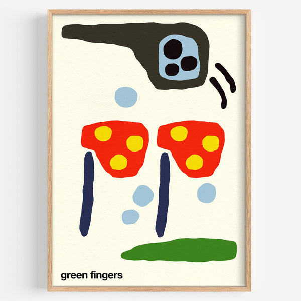 Green Fingers Art Print (Cream)