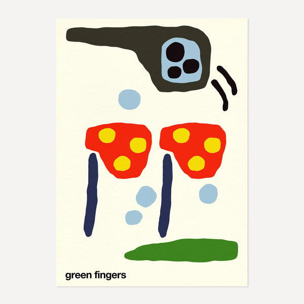 Green Fingers Art Print (Cream)
