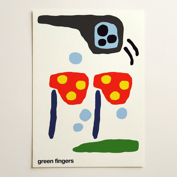 Green Fingers Art Print (Cream)