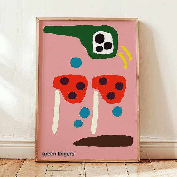 Green Fingers Art Print (Pink)