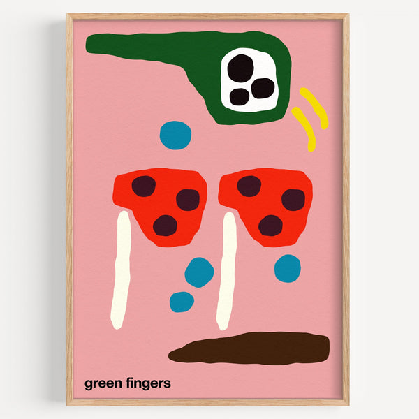 Green Fingers Art Print (Pink)