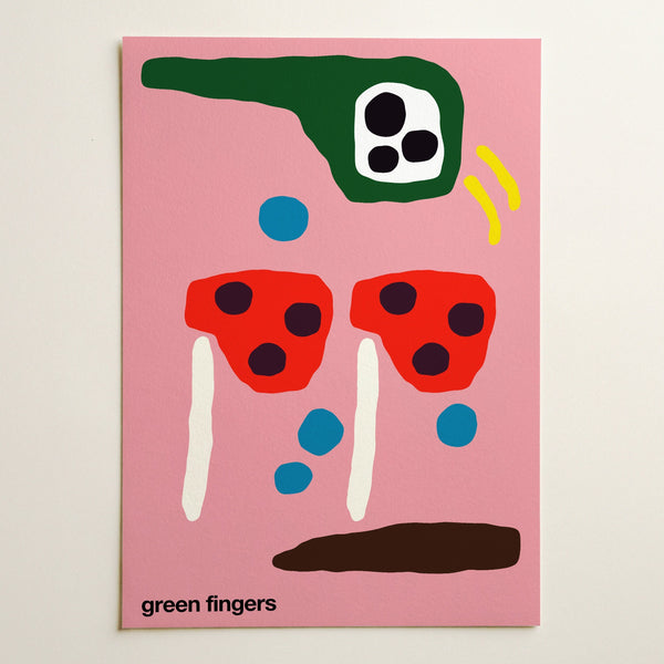 Green Fingers Art Print (Pink)