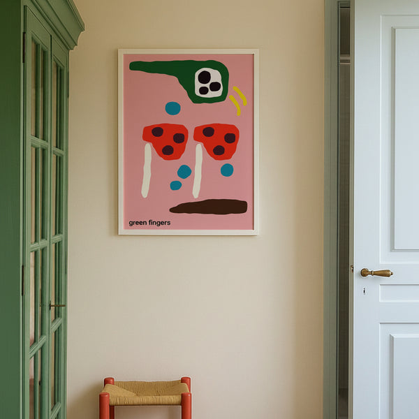 Green Fingers Art Print (Pink)