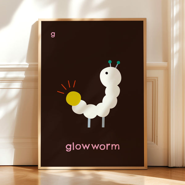G for Glowworm- Alphabet Art Print