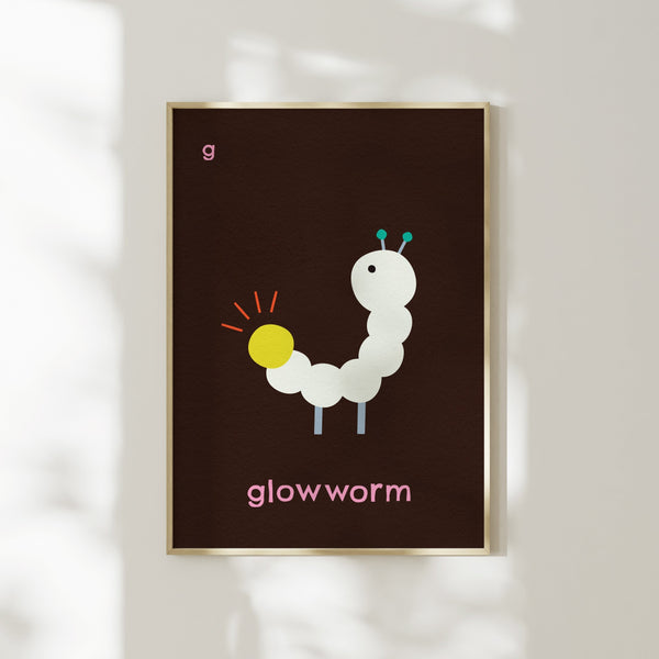 G for Glowworm- Alphabet Art Print