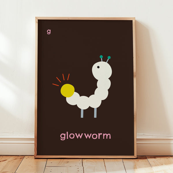 G for Glowworm- Alphabet Art Print