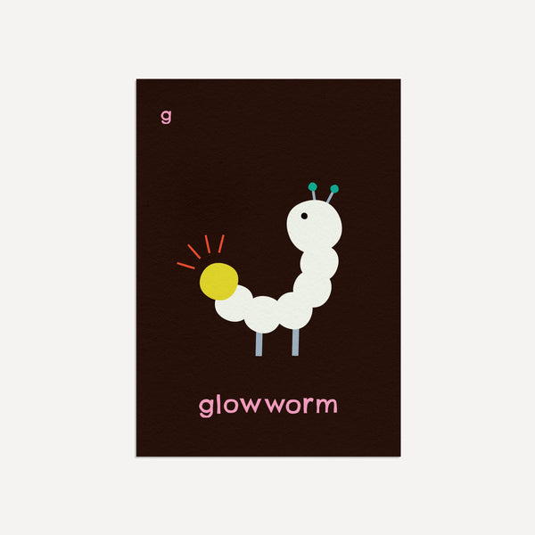 G for Glowworm- Alphabet Art Print