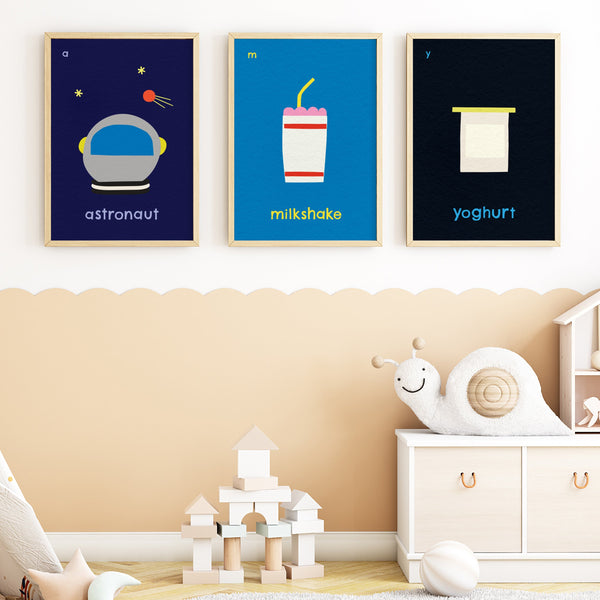 A for Astronaut- Alphabet Art Print