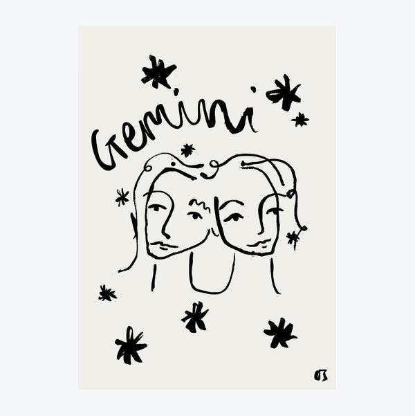 Gemini Star Sign Art Print
