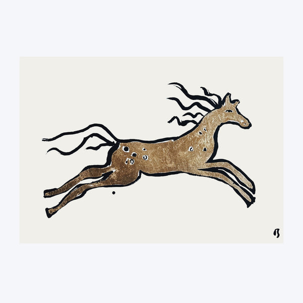 Gold Leaf Horse Art Print